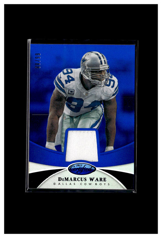 2013 Panini Certified #17 DeMarcus Ware Mirror Blue Materials #/99