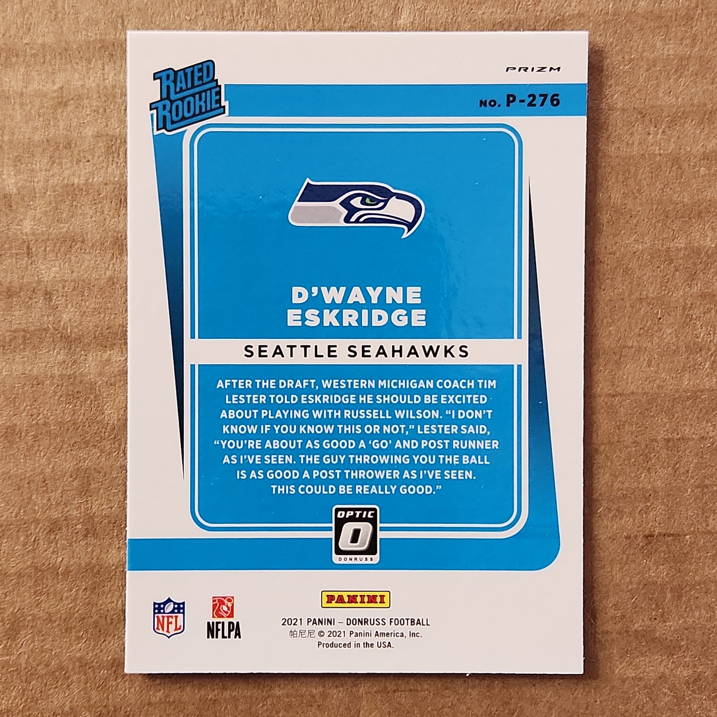 Dwayne Eskridge Optic Rated Rookie Preview SP