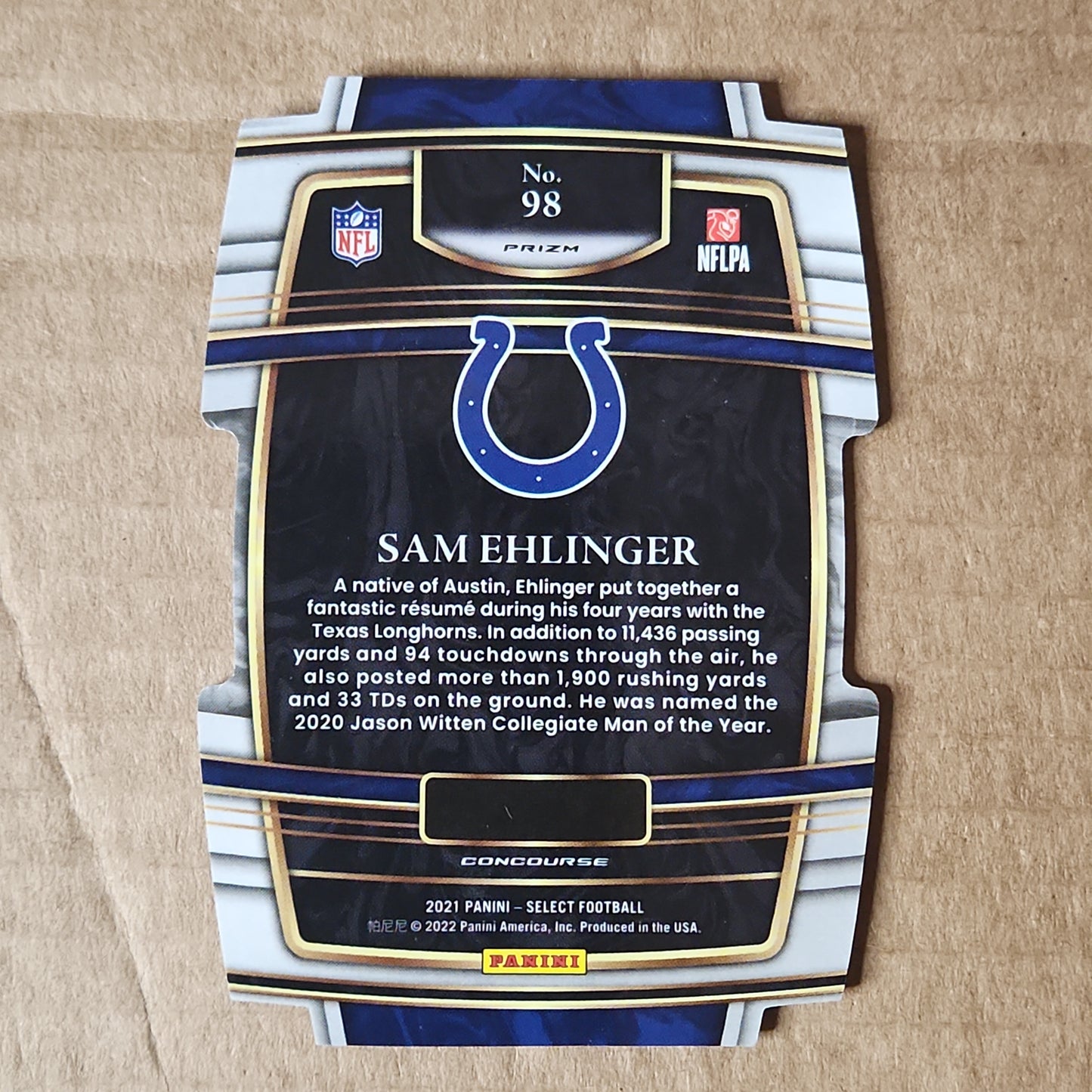 Sam Ehlinger Select Die-cut Black/Gold RC