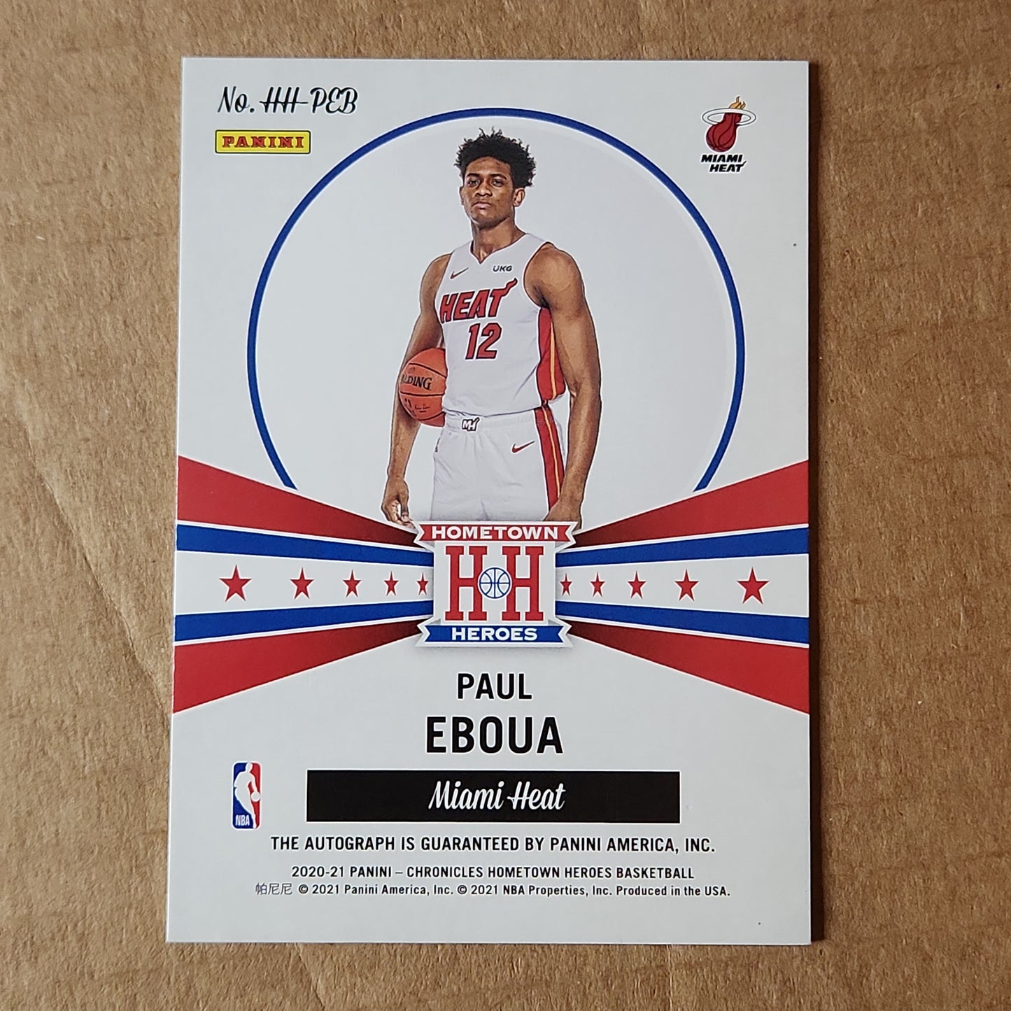 Paul Eboua 2020-21 Chronicles Hometown Heroes Auto Rookie