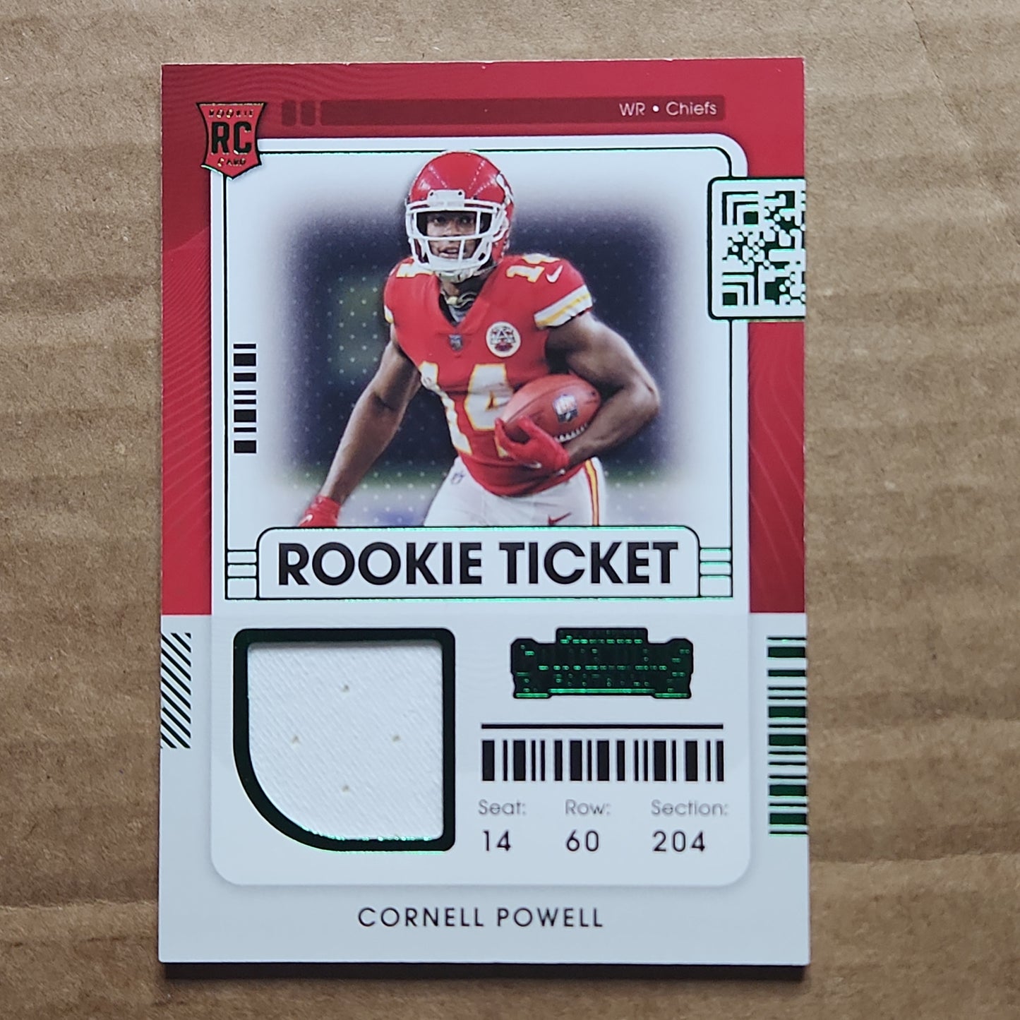 Cornell Powell Rookie Ticket Patch Green