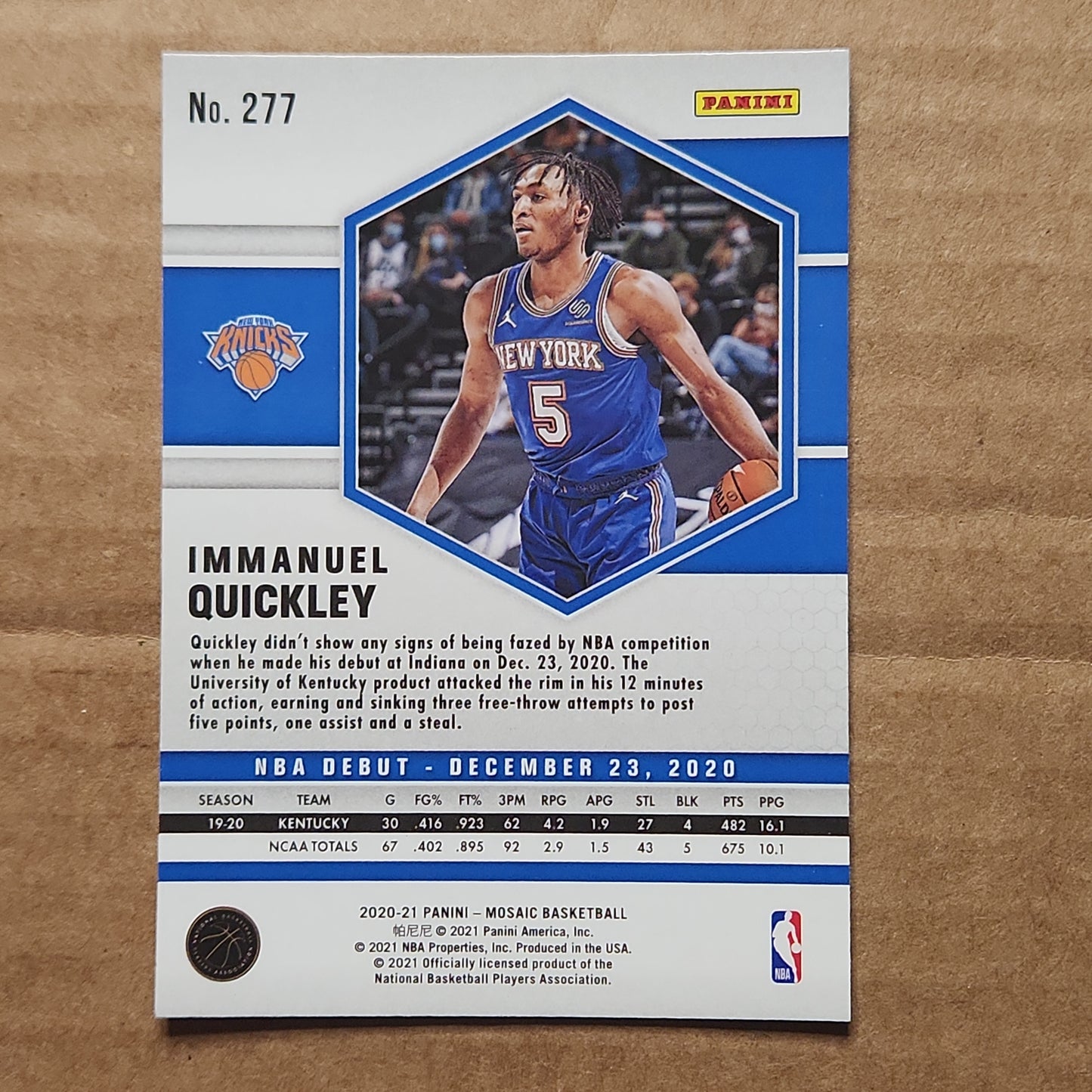 Immanuel Quickley Mosaic RC