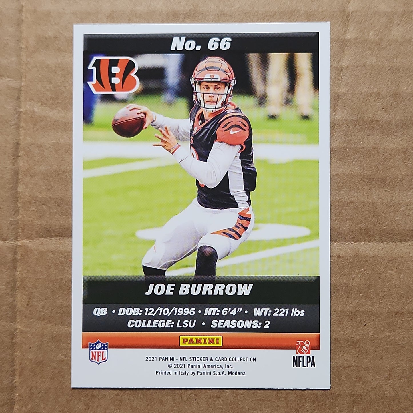 2021 Panini Sticker and Card Collection Joe Burrow #66