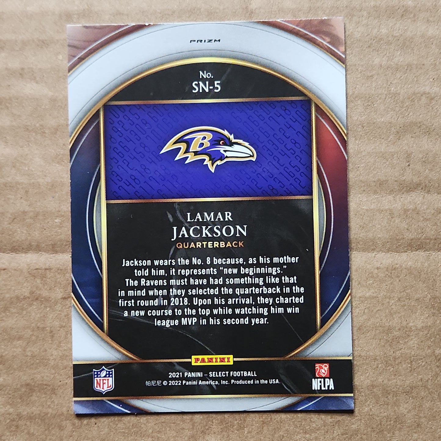 Lamar Jackson Select Silver Numbers