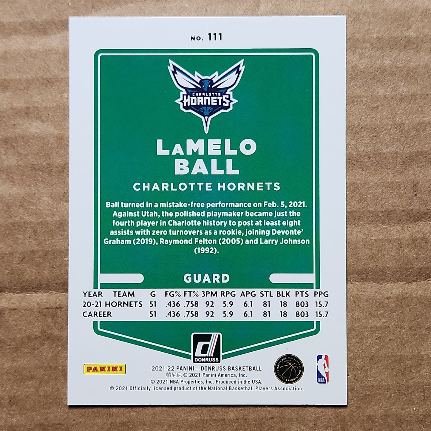 Lamelo Ball Donruss no.111