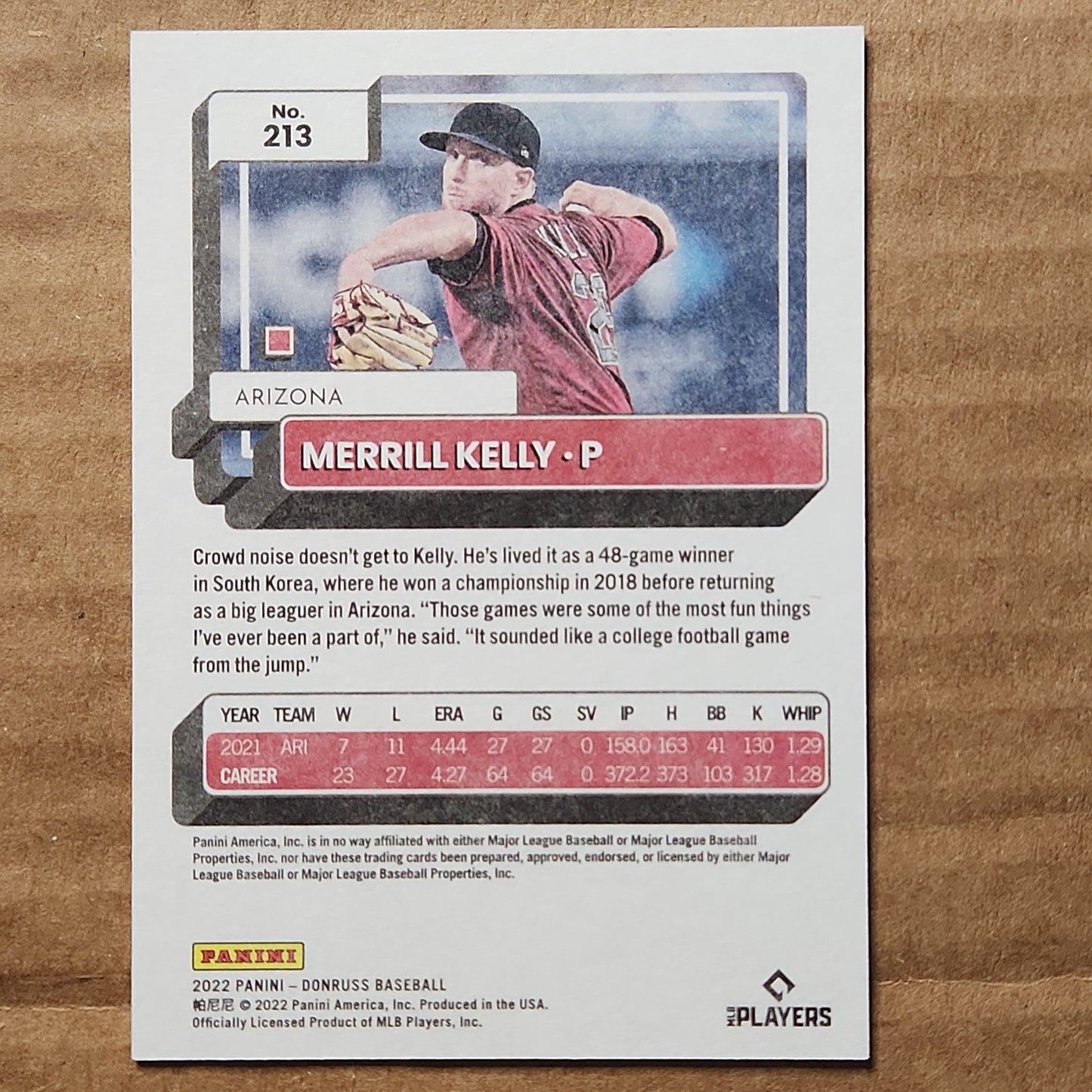 2022 Merrill Kelly Donruss USA #'d 45/50