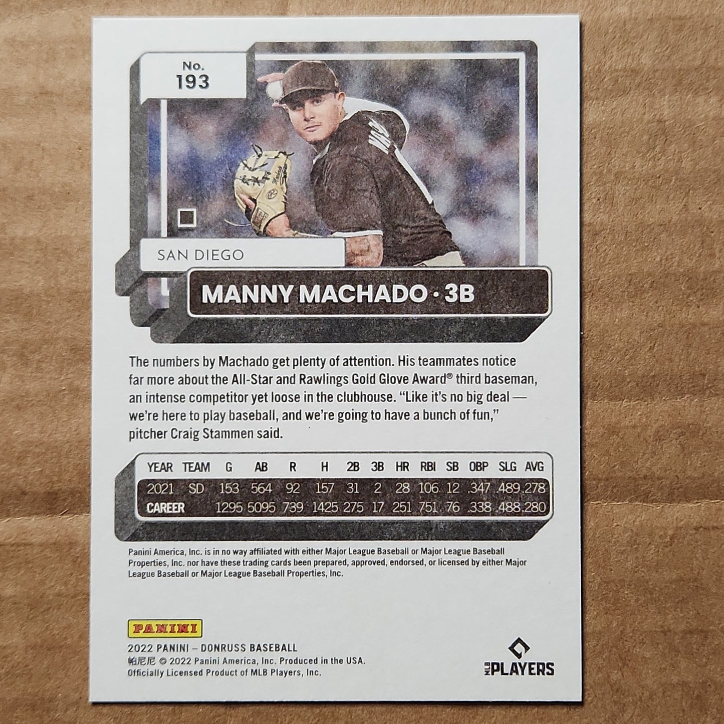 2022 Donruss #193 Manny Machado Blue/White Stars