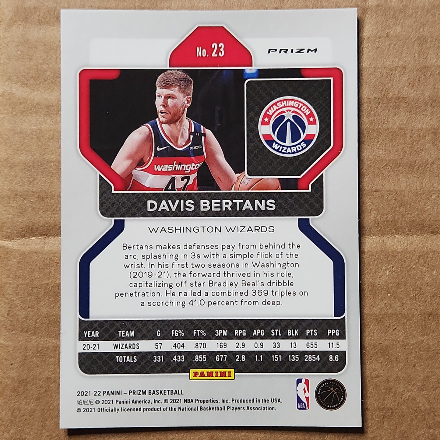 Davis Bertans Prizm Green