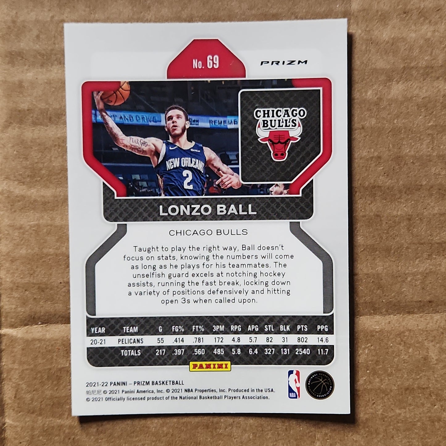 Lonzo Ball Prizm Silver Cracked Ice