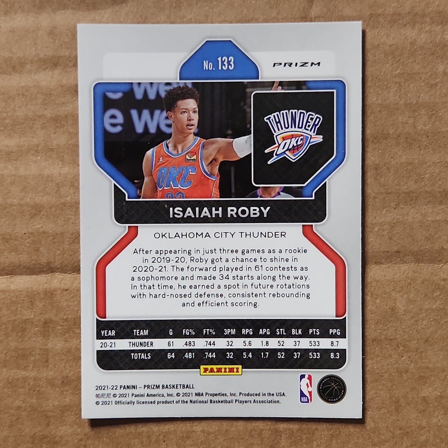 Isaiah Roby Prizm Silver Cracked Ice