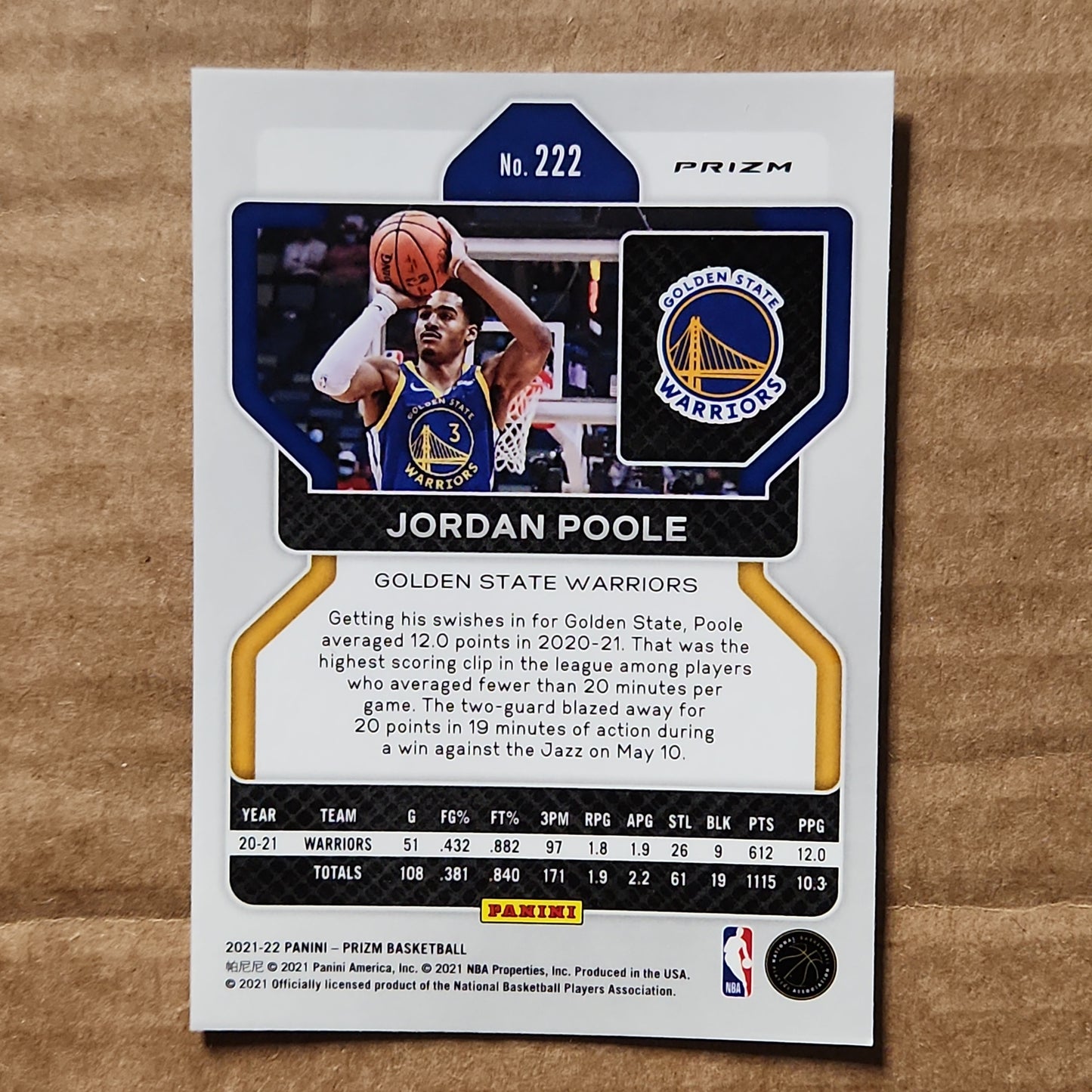 Jordan Poole Prizm Cracked Ice Silver