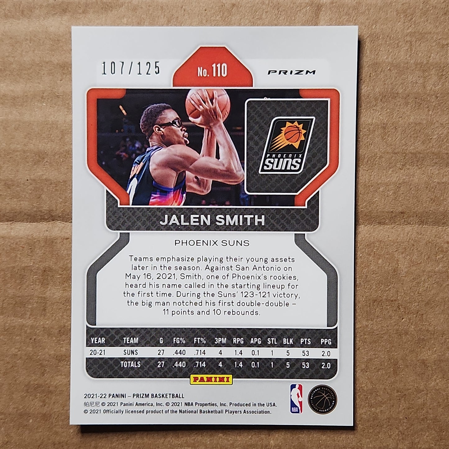 2021 Jalen Smith Prizm Blue Cracked Ice 107/125