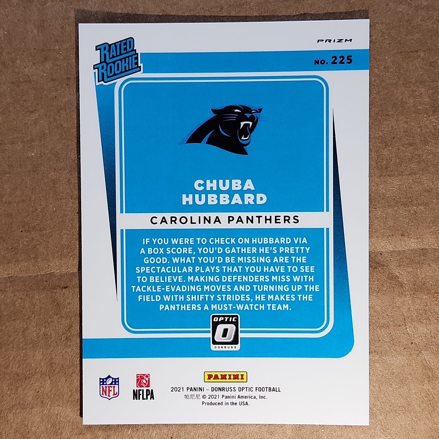 Chuba Hubbard Optic Rated Rookie Bronze