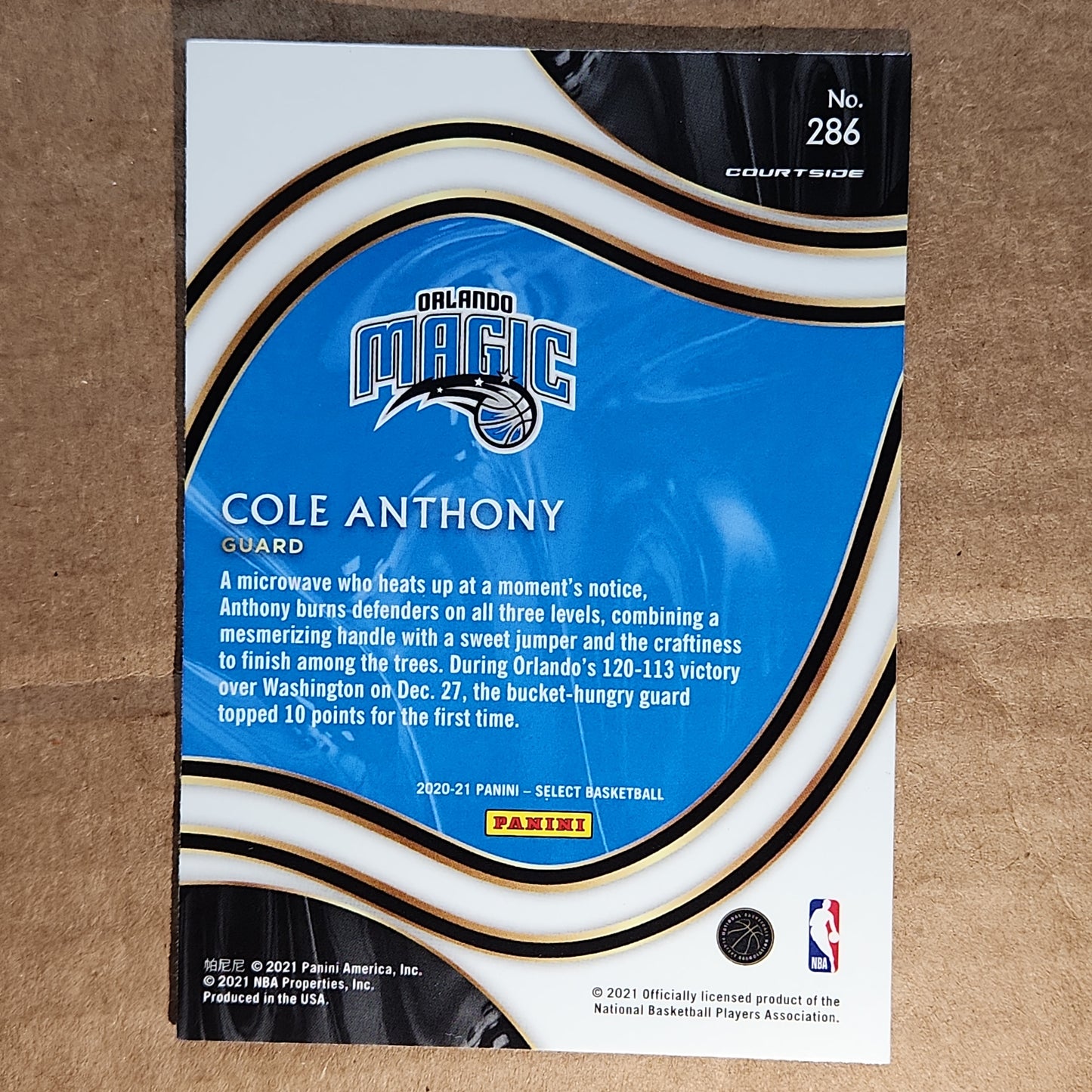 Cole Anthony Select Courtside RC