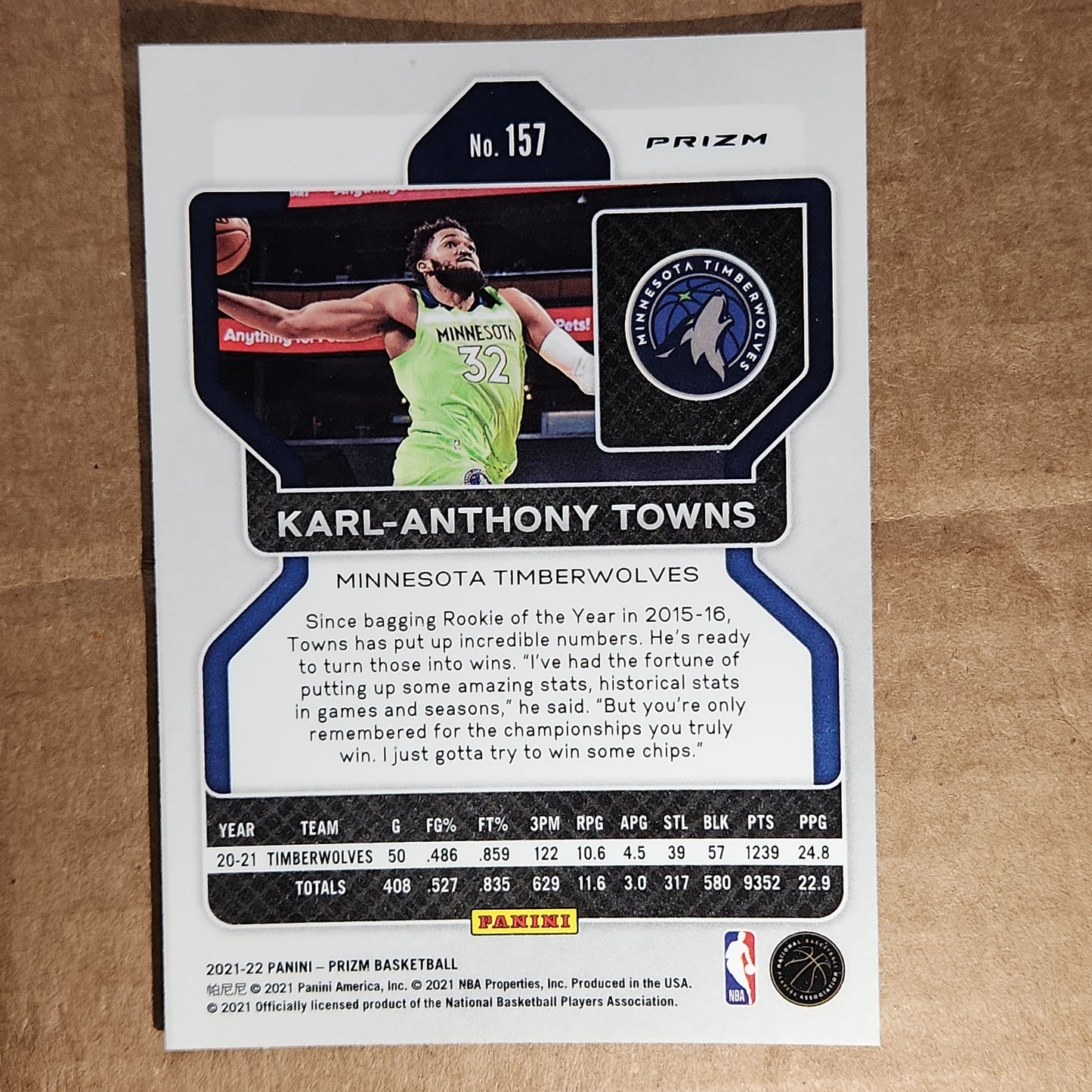 Karl-Anthony Towns Prizm Silver