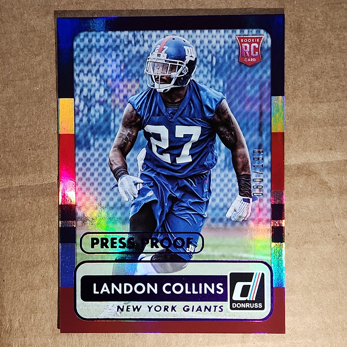 Landon Collins 2015 DONRUSS PURPLE PRESS PROOF ROOKIE PARALLEL /199