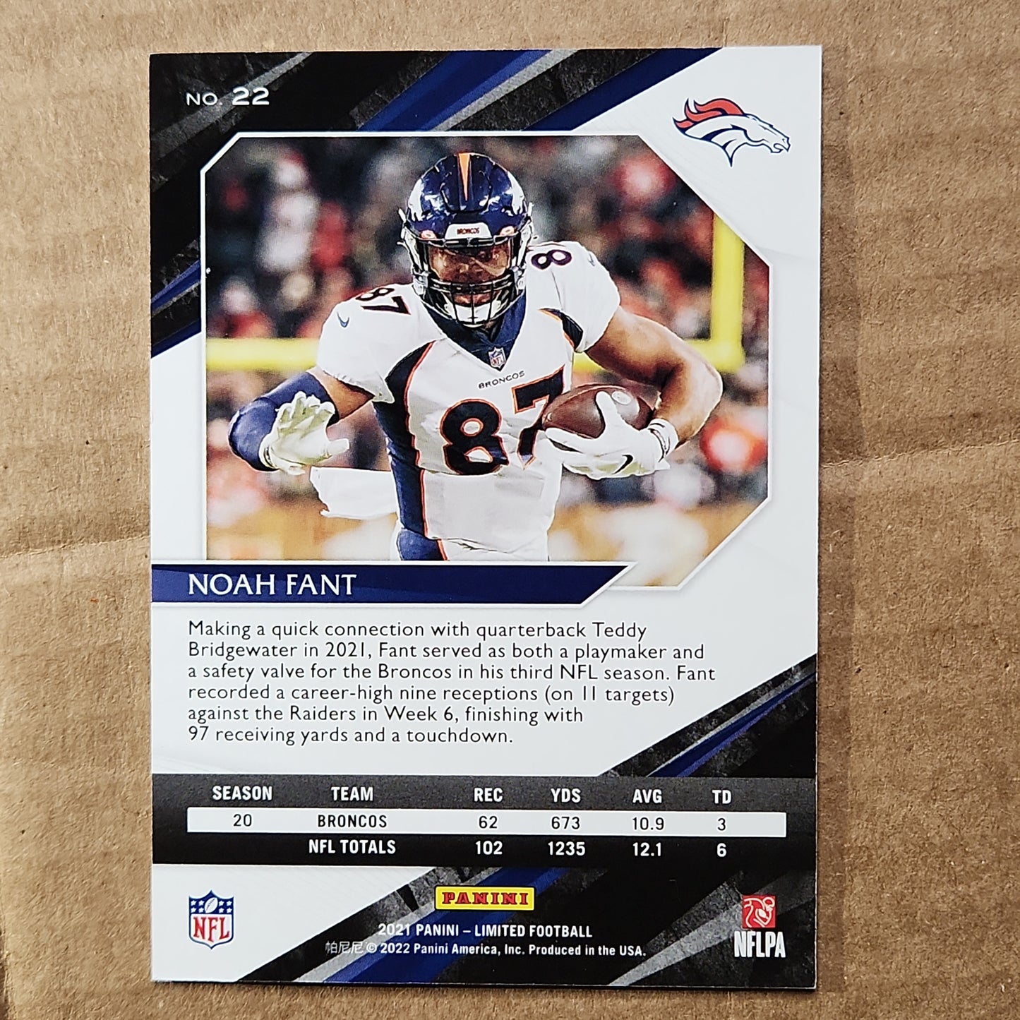 Noah Fant Limited #'d 54/75