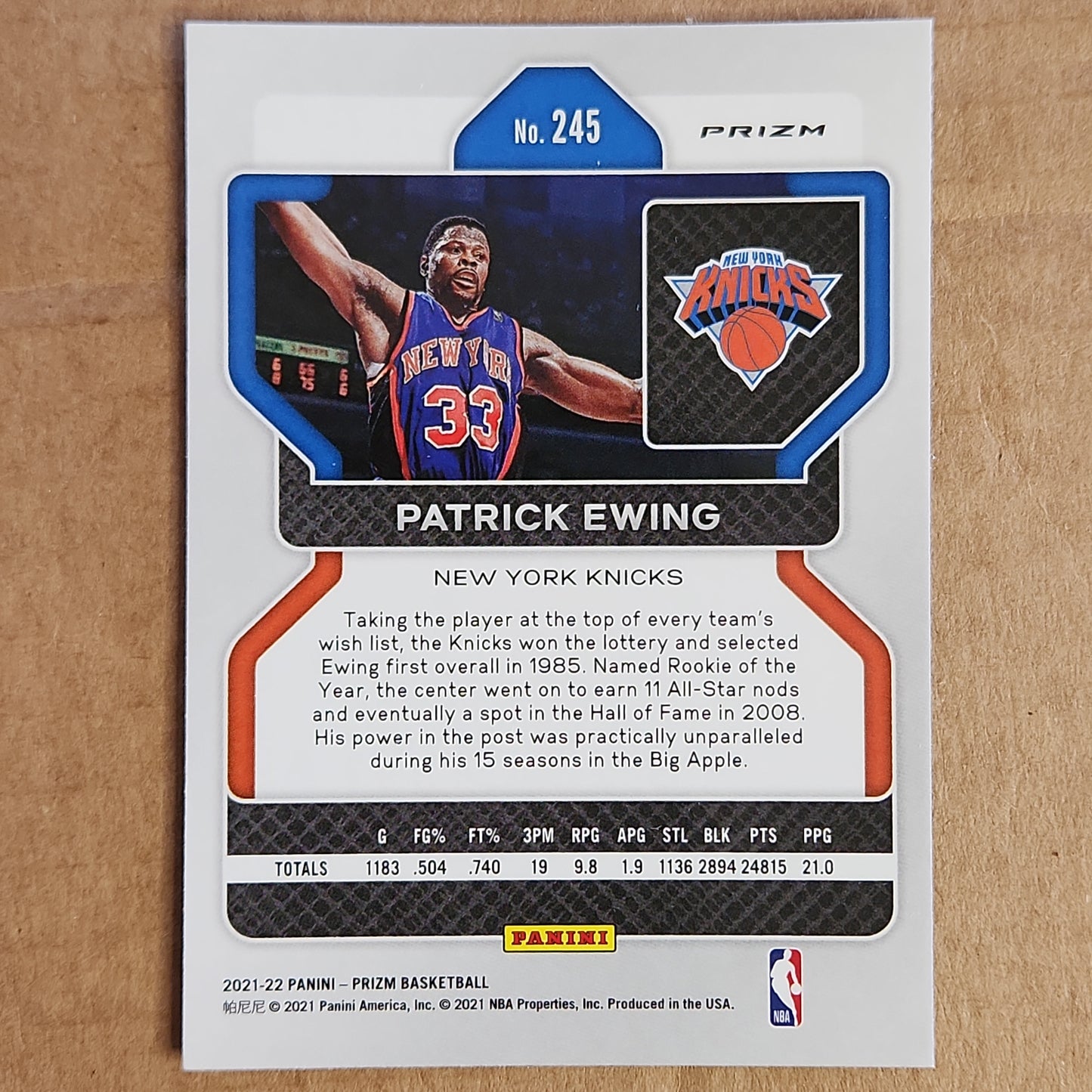 Patrick Ewing Prizm Silver Cracked Ice