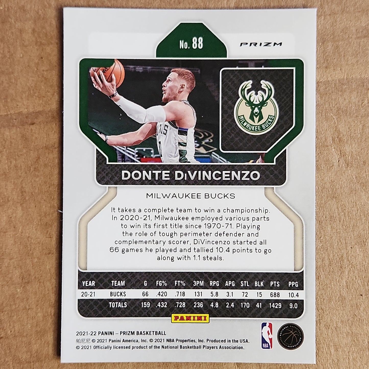 Donte Divincenzo Prizm Green