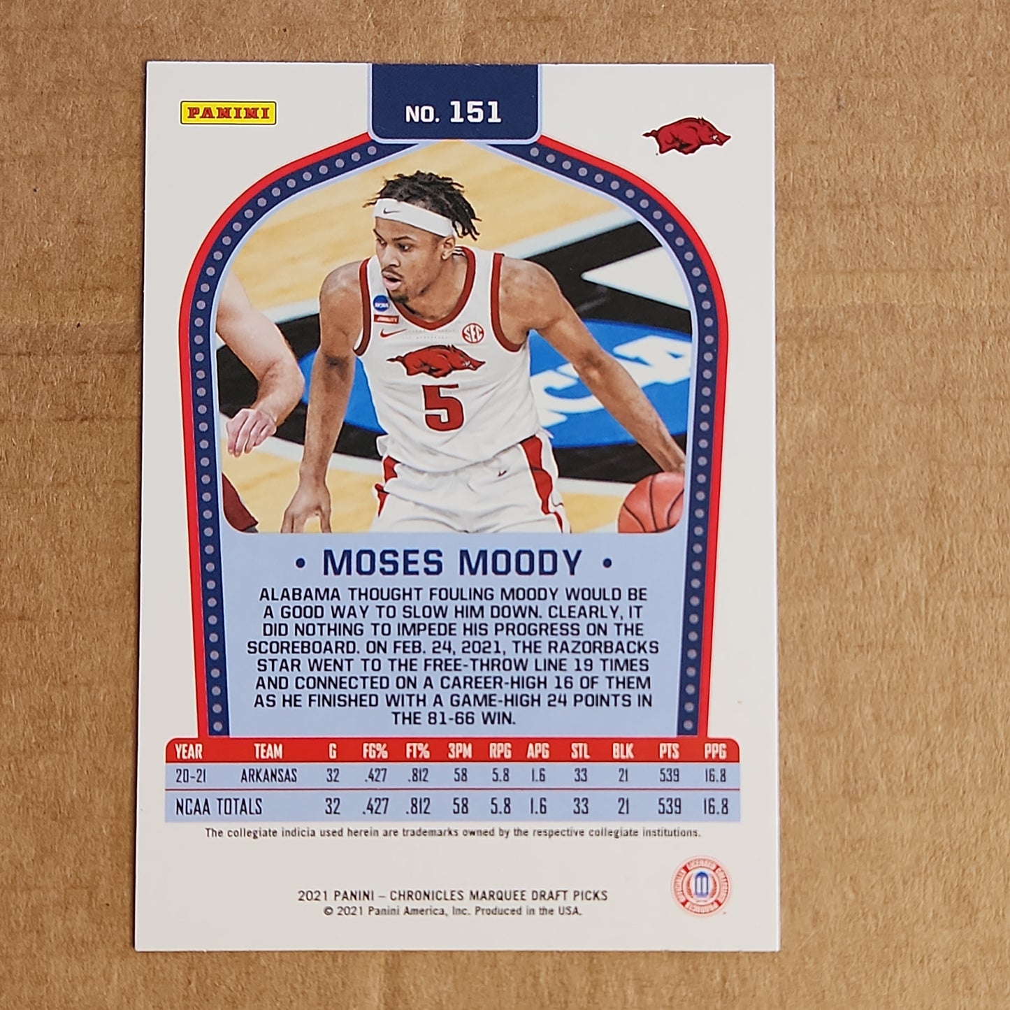 Moses Moody Marquee Rookies Silver