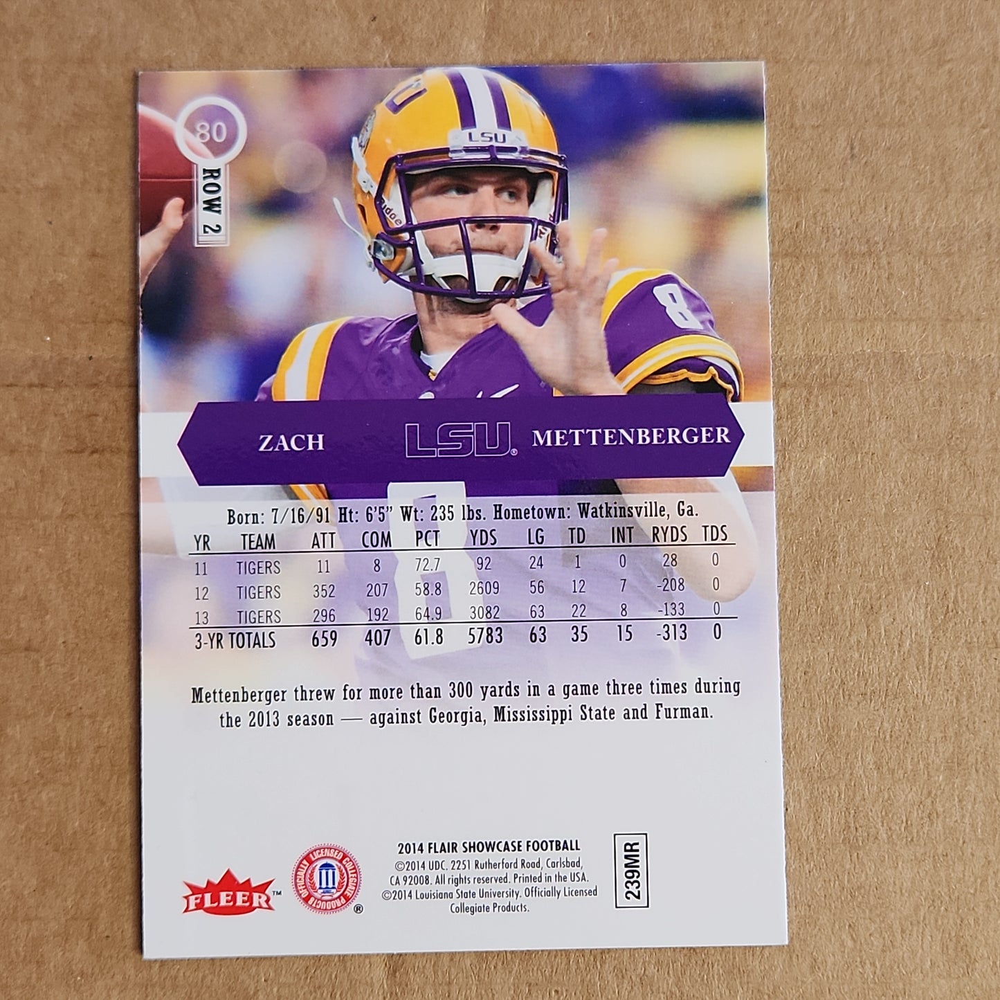 Zach Mettenberger Flair Showcase RC