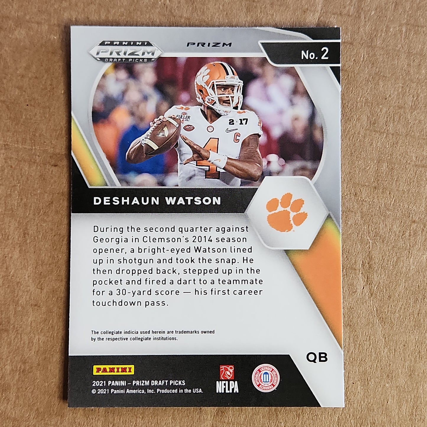 Deshaun Watson GOLD CRACKED ICE PRIZM - PANINI PRIZM DRAFTPICKS 2021 No.2