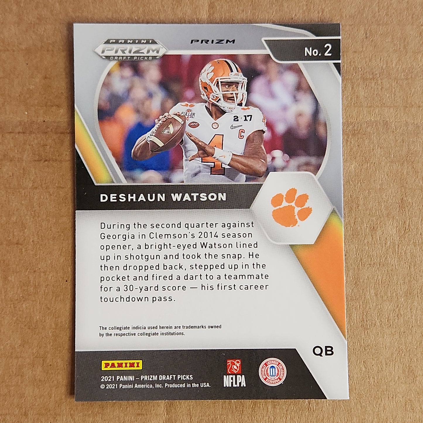 Deshaun Watson PURPLE WAVE PRIZM - PANINI PRIZM DRAFTPICKS 2021 No.2