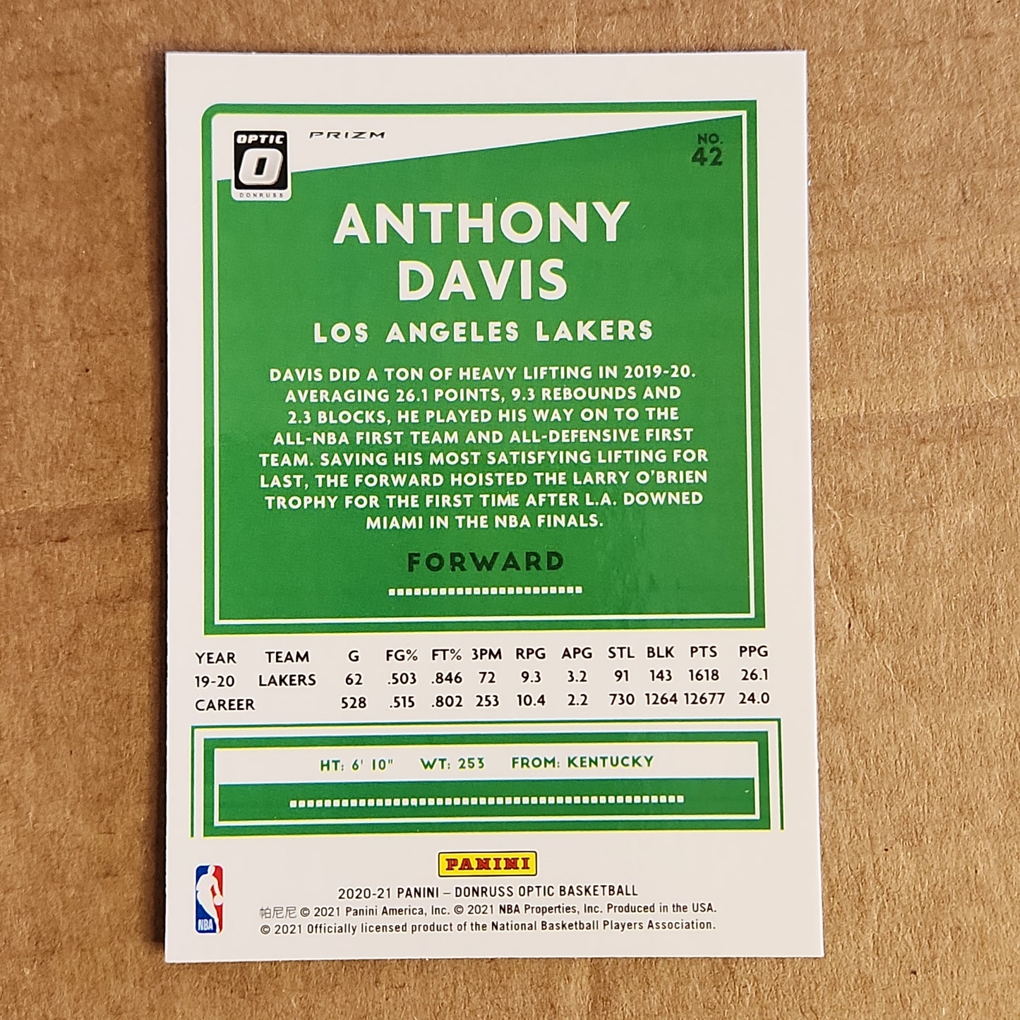 2020 Anthony Davis Optic Silver