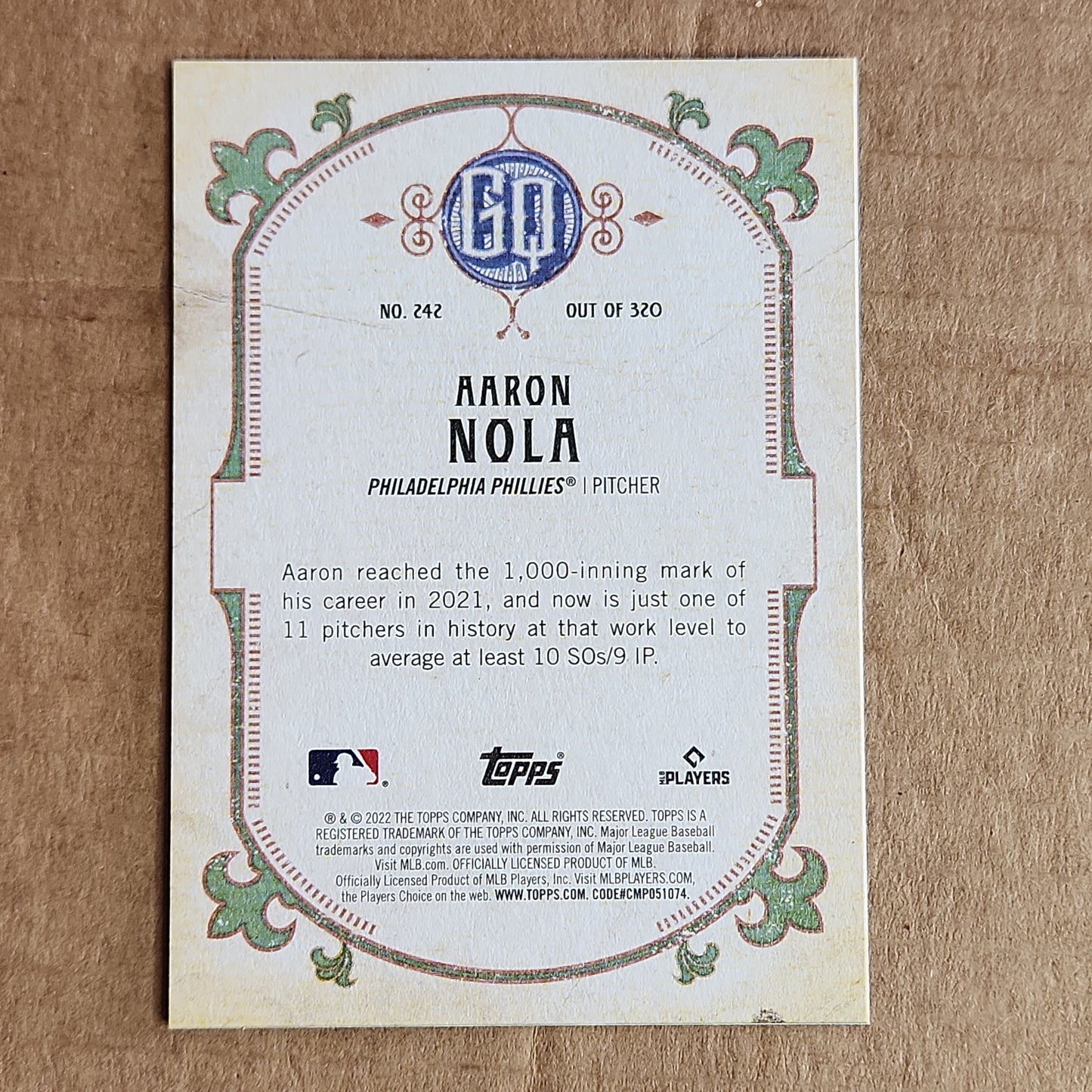 Aaron Nola GQ Silver Refractor