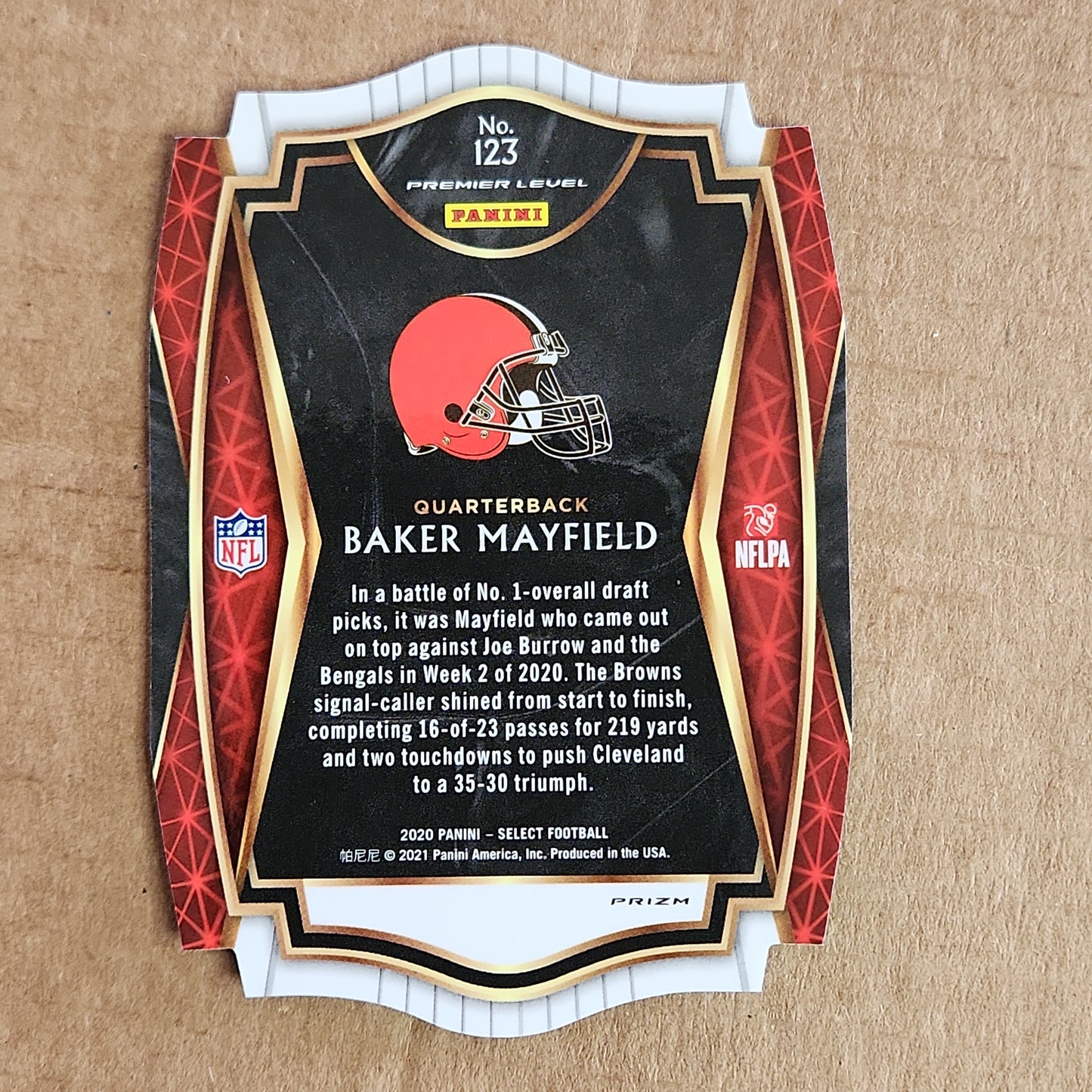 Baker Mayfield Select Green Diecut