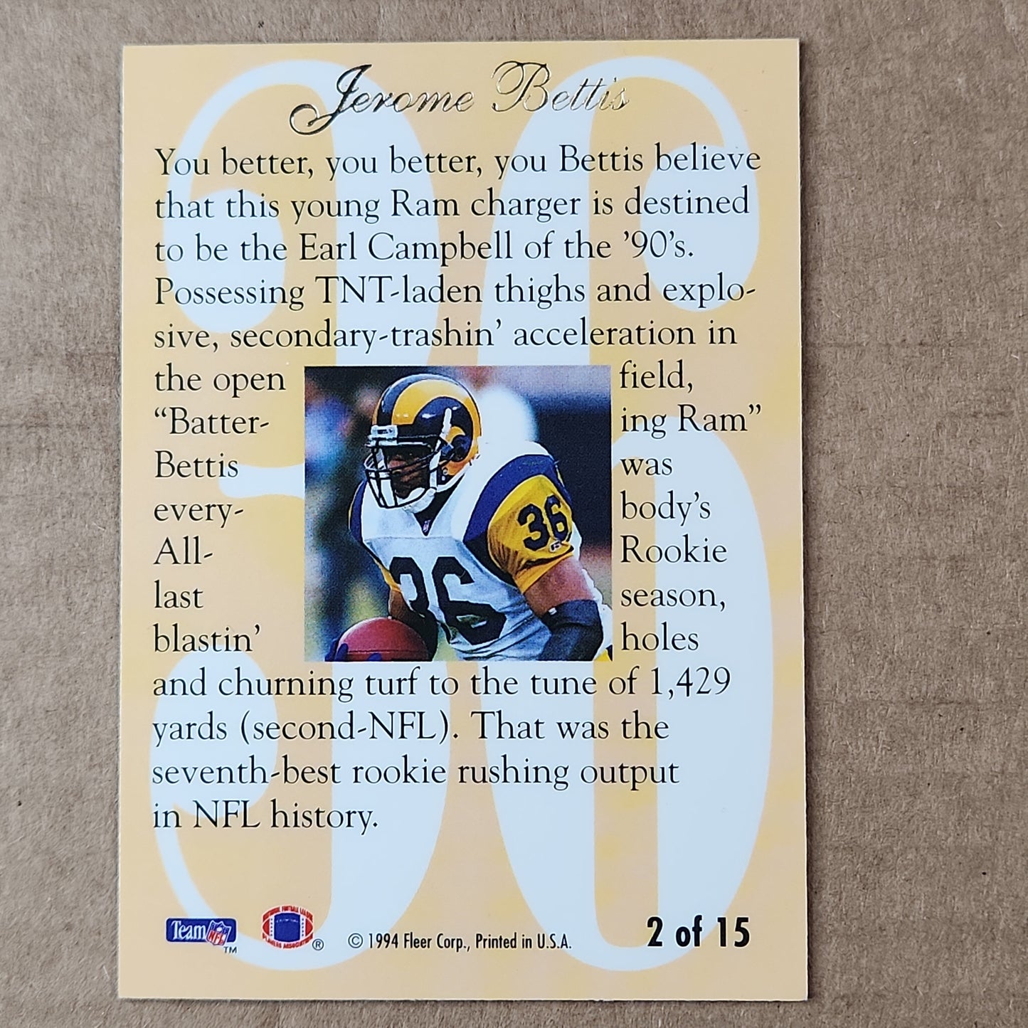 1994 Jerome Bettis Flair 2 of 15