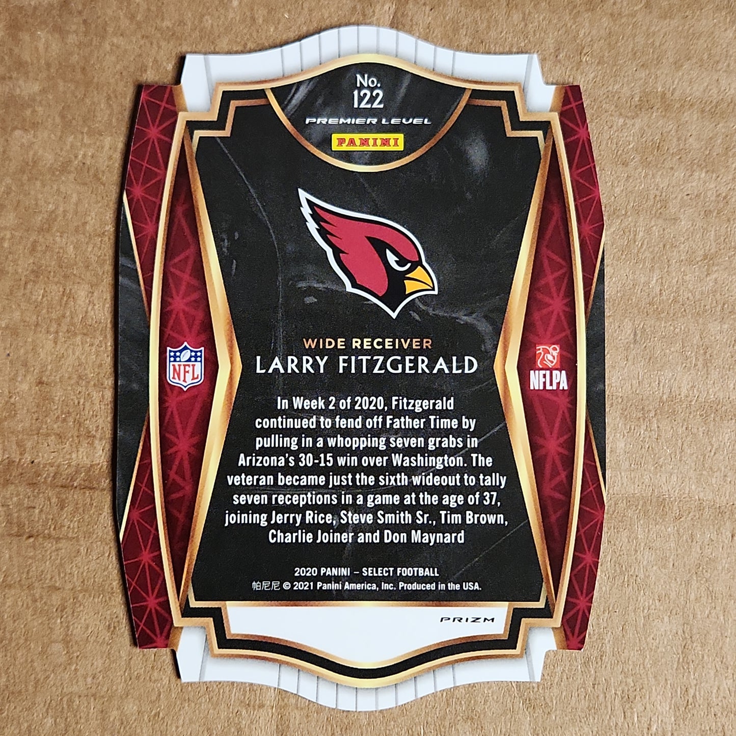 Larry Fitzgerald Select Premier Red Diecut