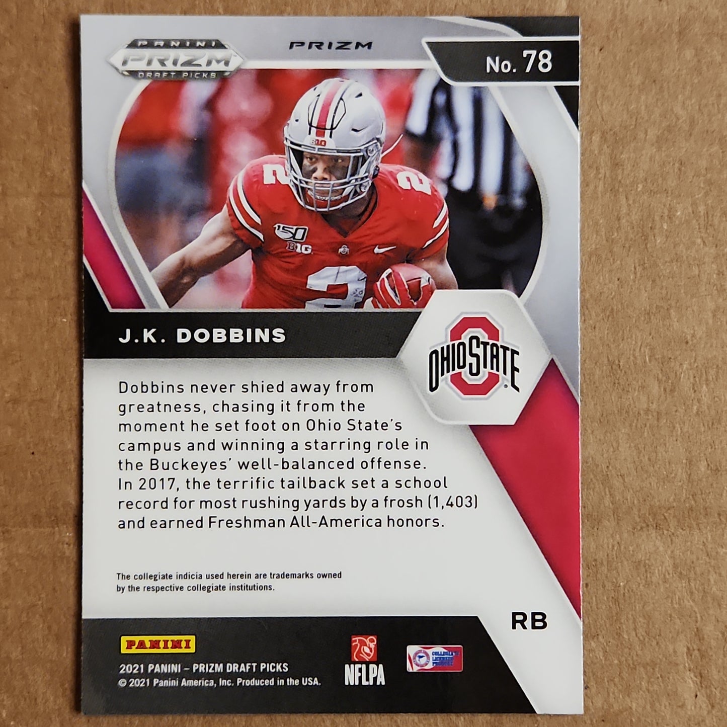 JK Dobbins Prizm Orange Cracked Ice RC