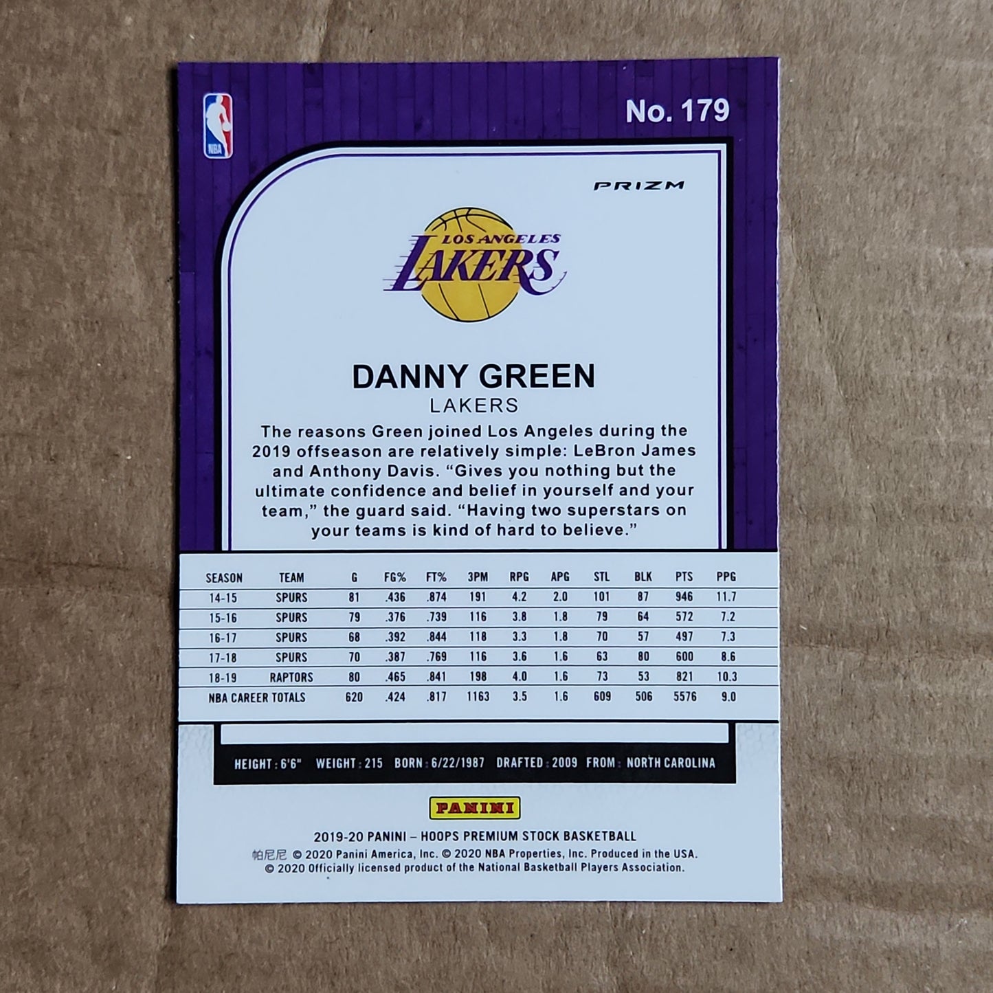 Danny Green NBA Hoops Green