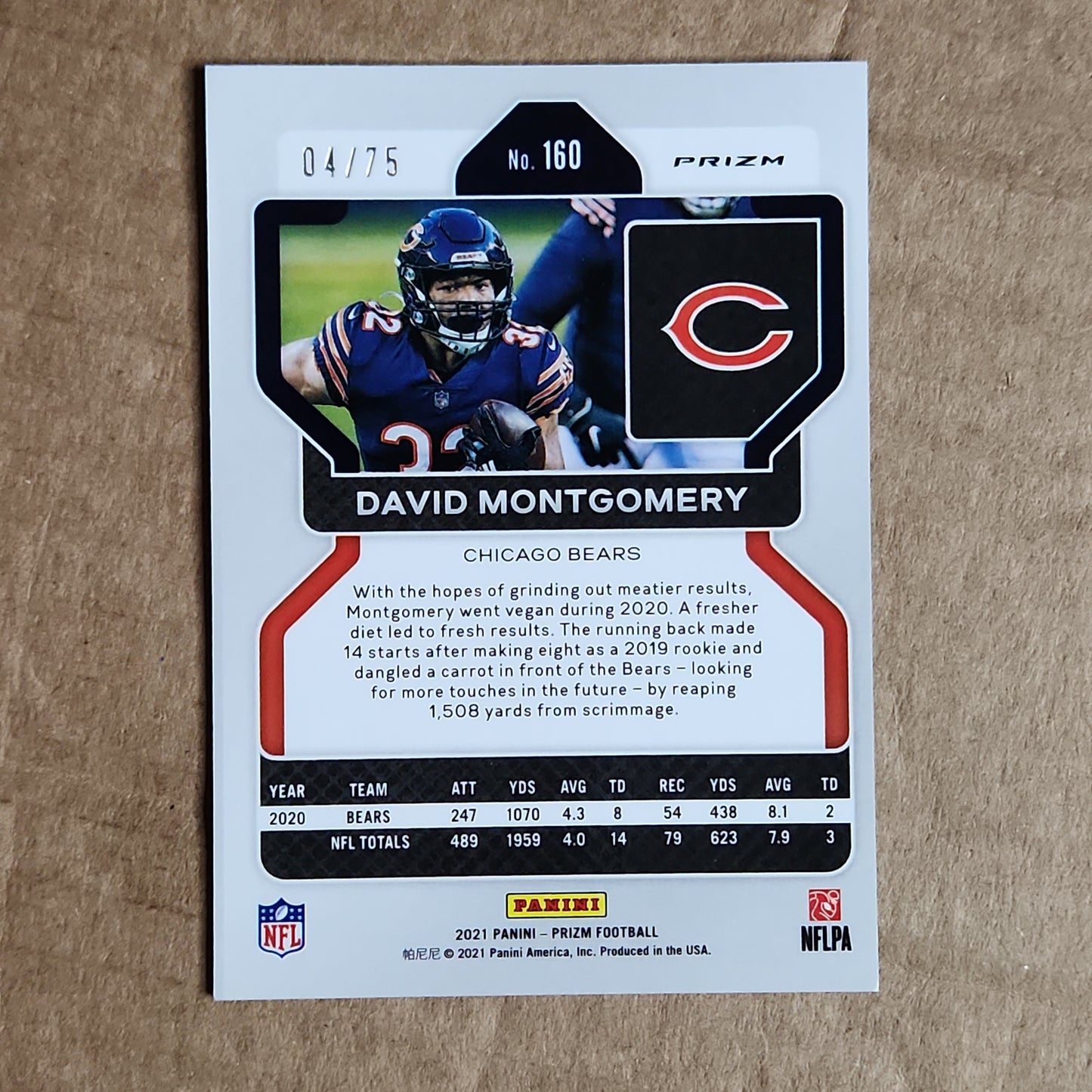 2021 David Montgomery Prizm Green Scope 04/75