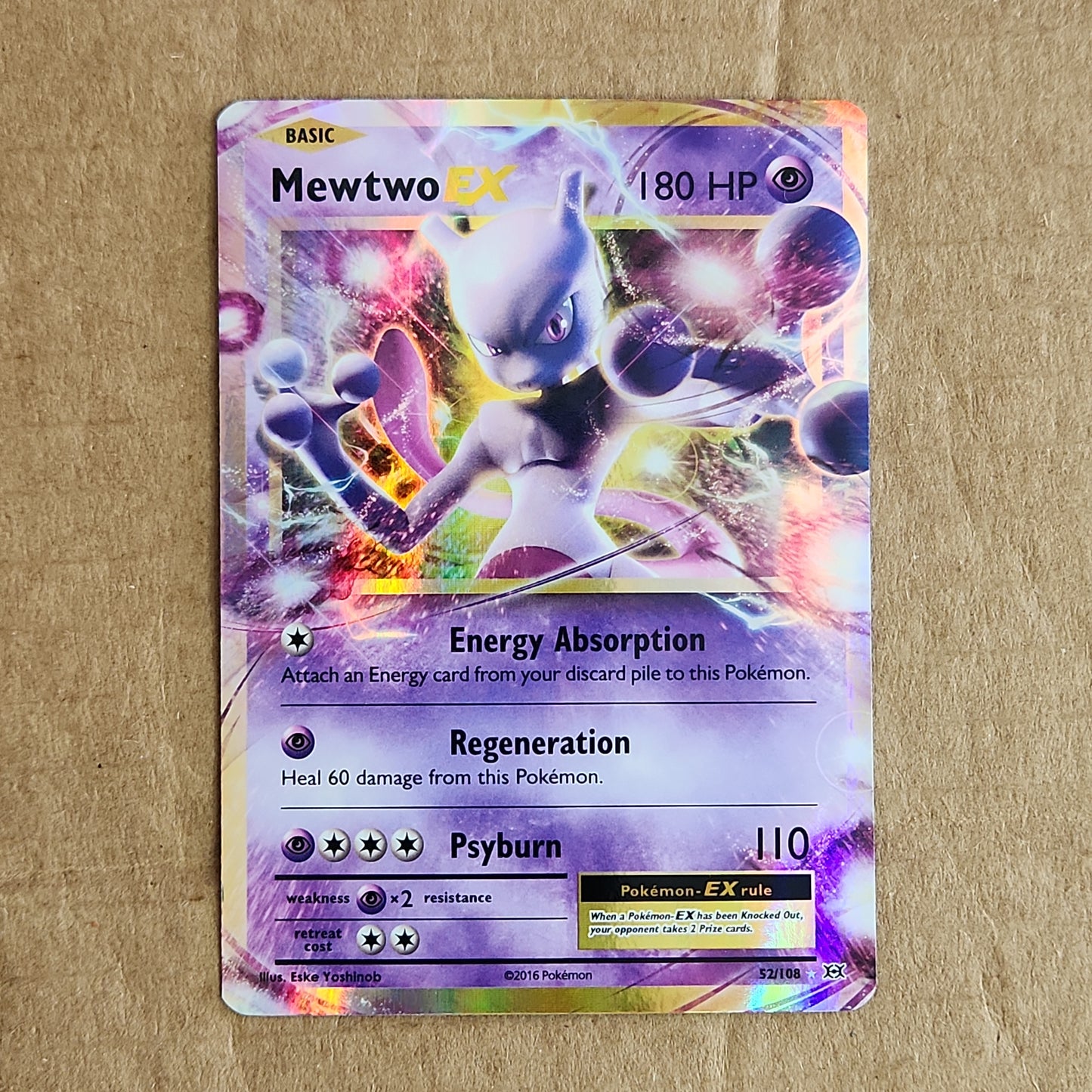 Mewtwo EX - 52/108 - Pokémon TCG - XY: Evolutions - Ultra Rare - Holo