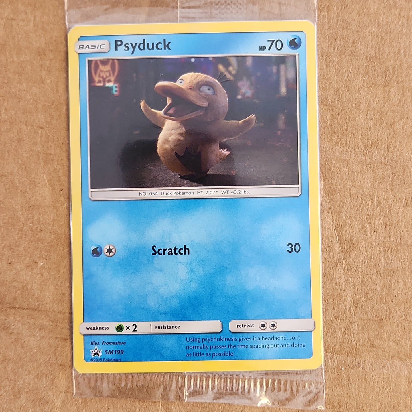 Pokemon Detective Pikachu Promo HOLOGRAPHIC Psyduck SM199 - FACTORY SEALED