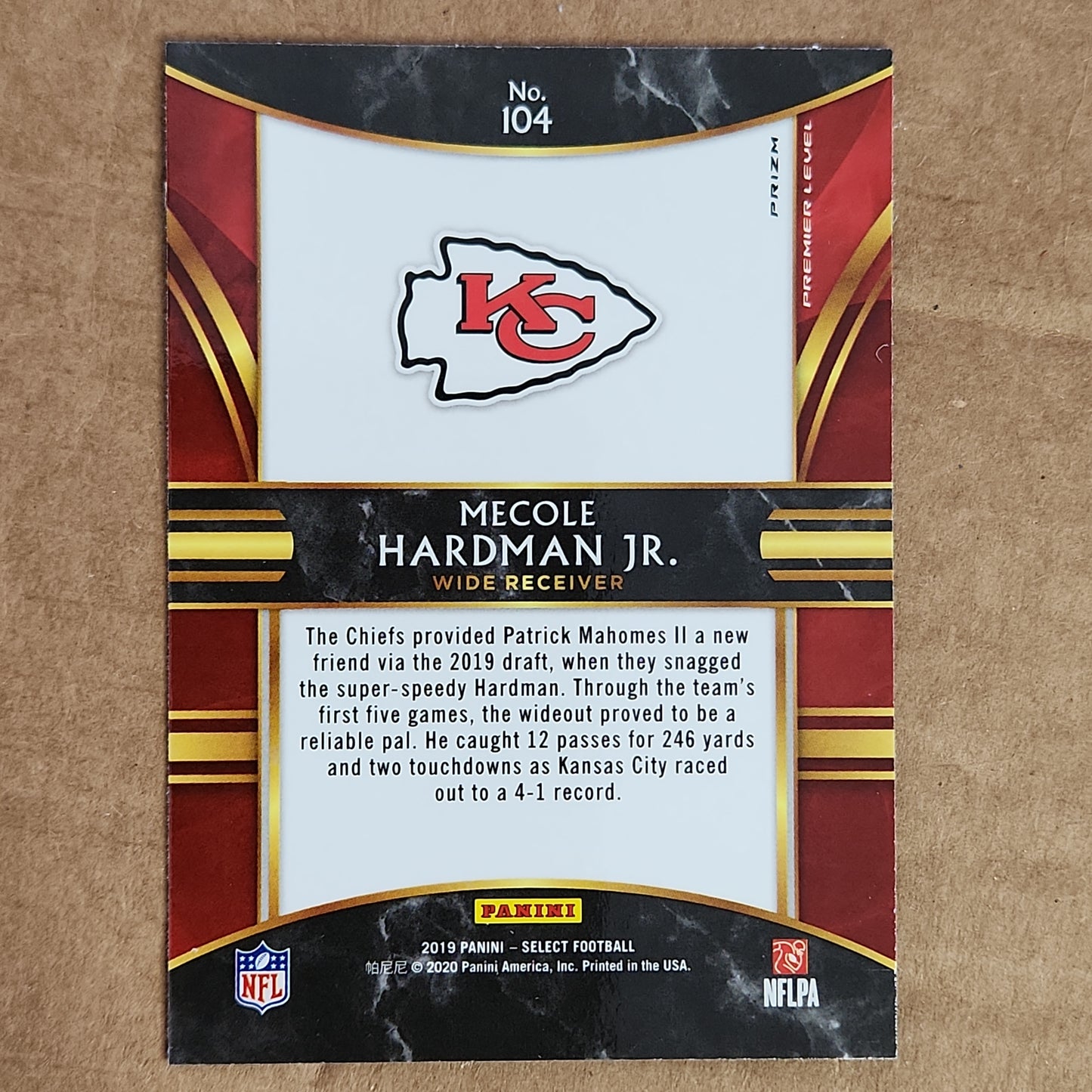 Mecole Hardman Select Premier Silver RC