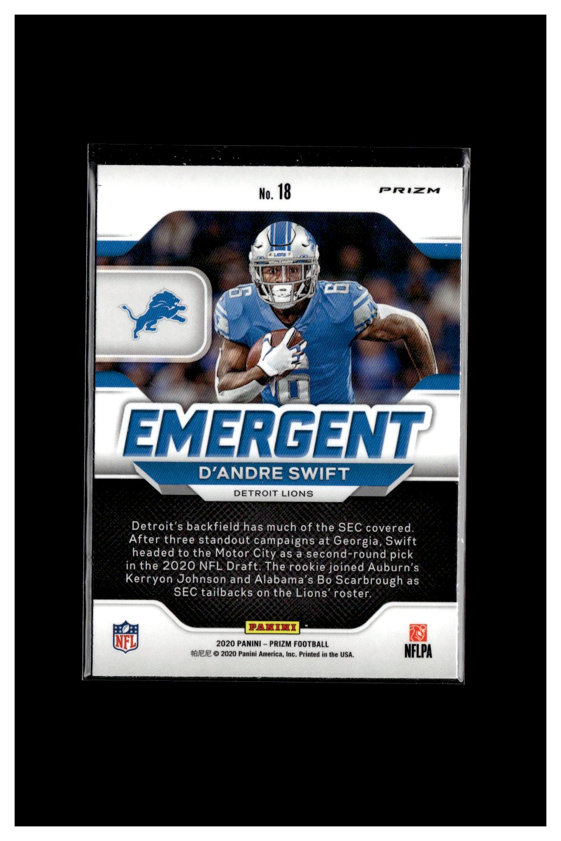 2020 Panini Prizm #18 D'Andre Swift Emergent Prizms Green