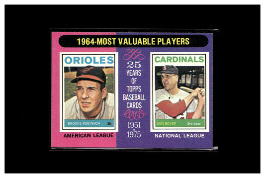 1975 Topps #202 1964 MVPs (Brooks Robinson / Ken Boyer)