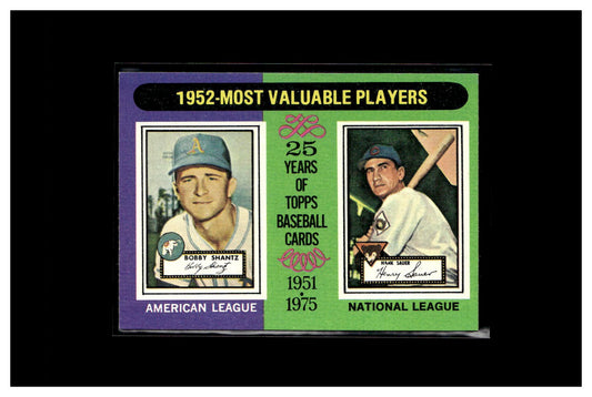 1975 Topps #190 1952 MVPs (Bobby Shantz / Hank Sauer)