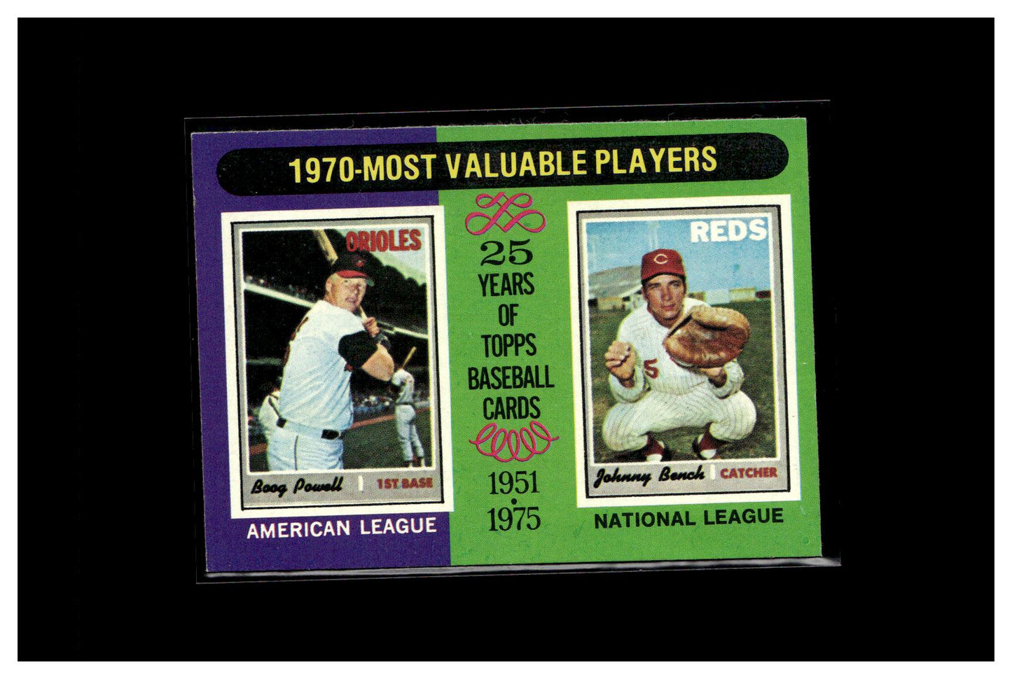 1975 Topps #208 1970 MVPs (Boog Powell / Johnny Bench)