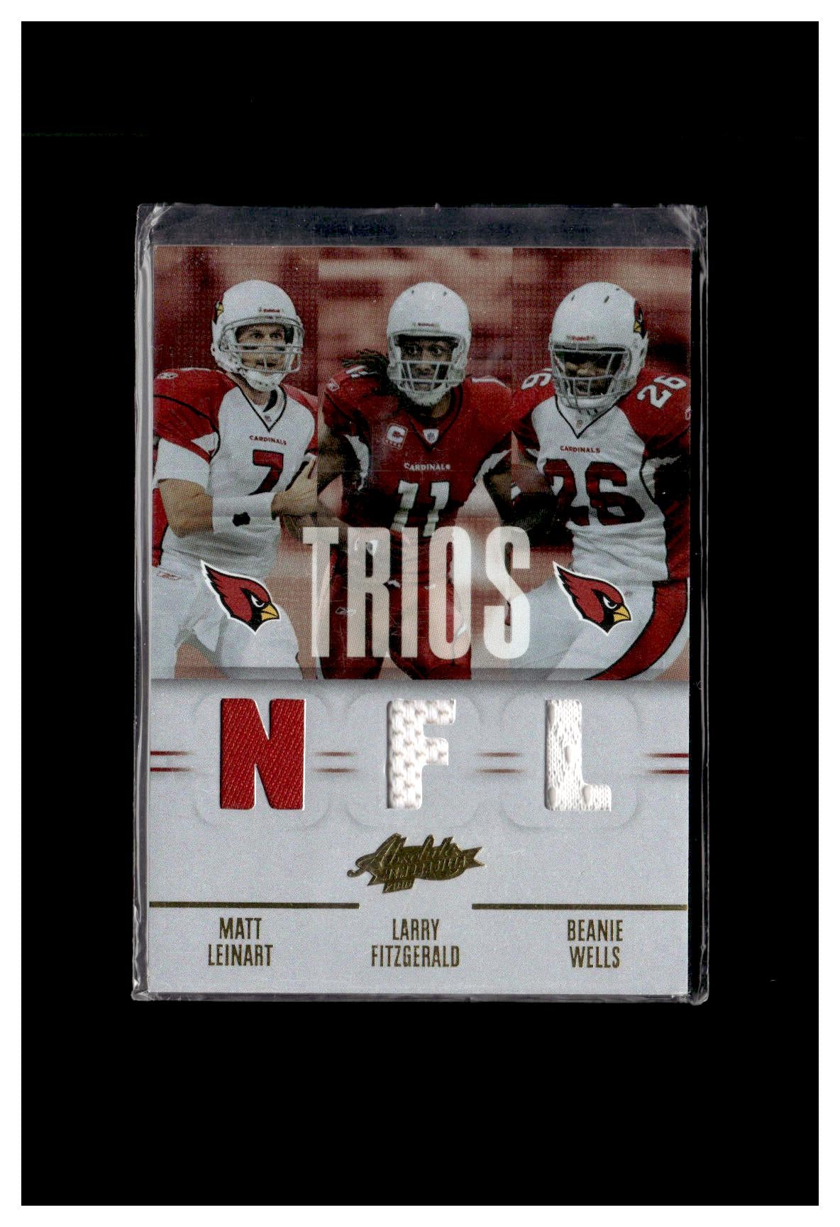 2010 Panini Absolute Memorabilia #14 Matt Leinart / Larry Fitzgerald / Beanie Wells Team Trios Materials NFL