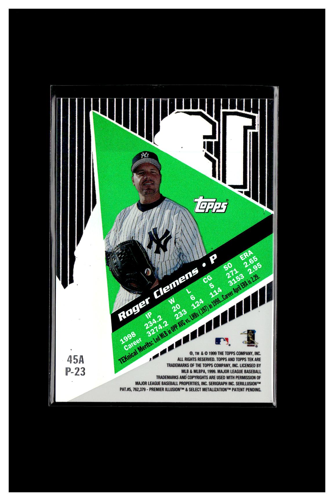 1999 Topps Tek #45A Roger Clemens