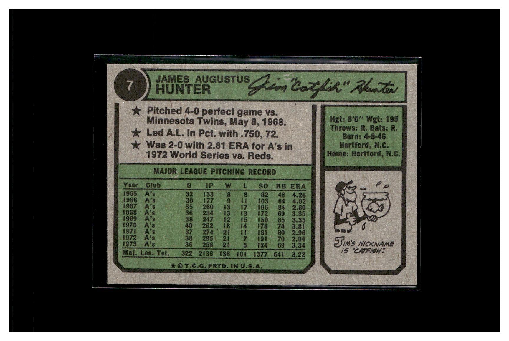 1974 Topps #7 Jim Hunter