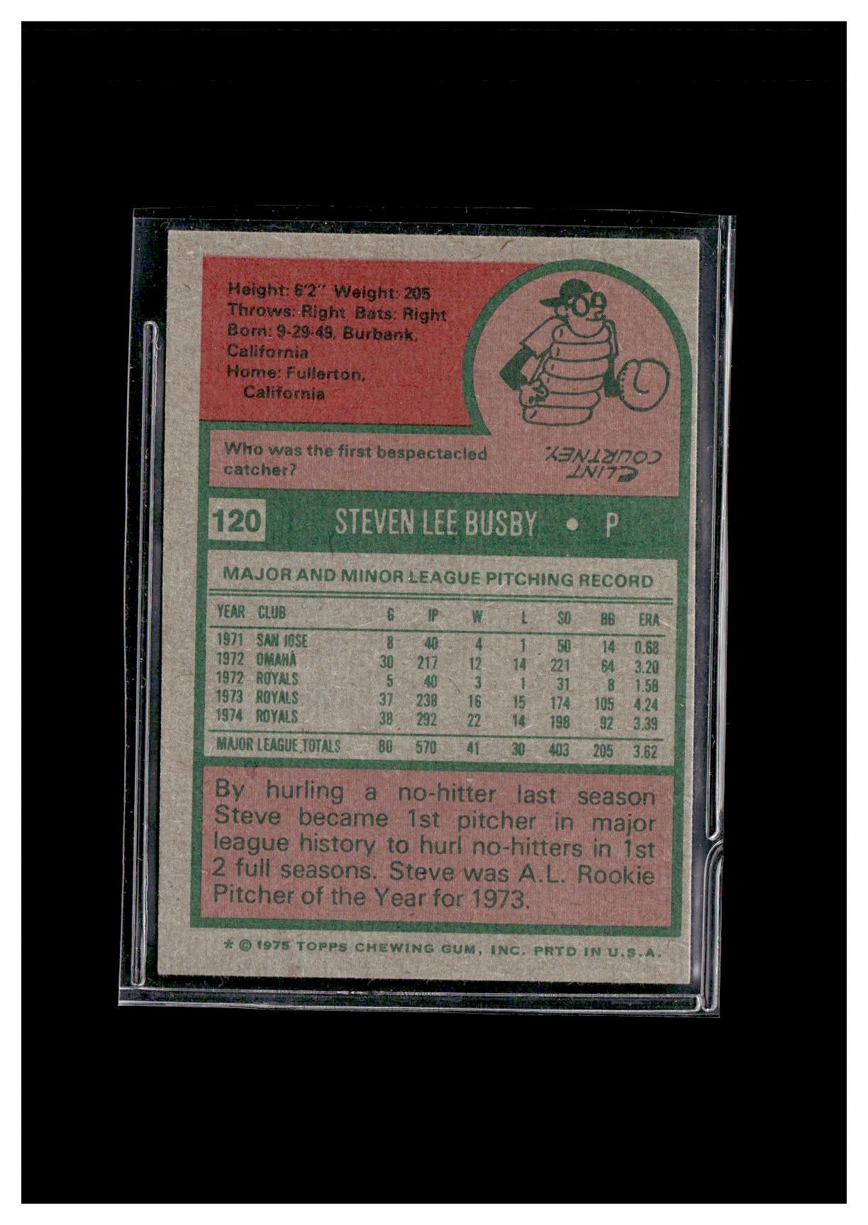 1975 Topps #120 Steve Busby