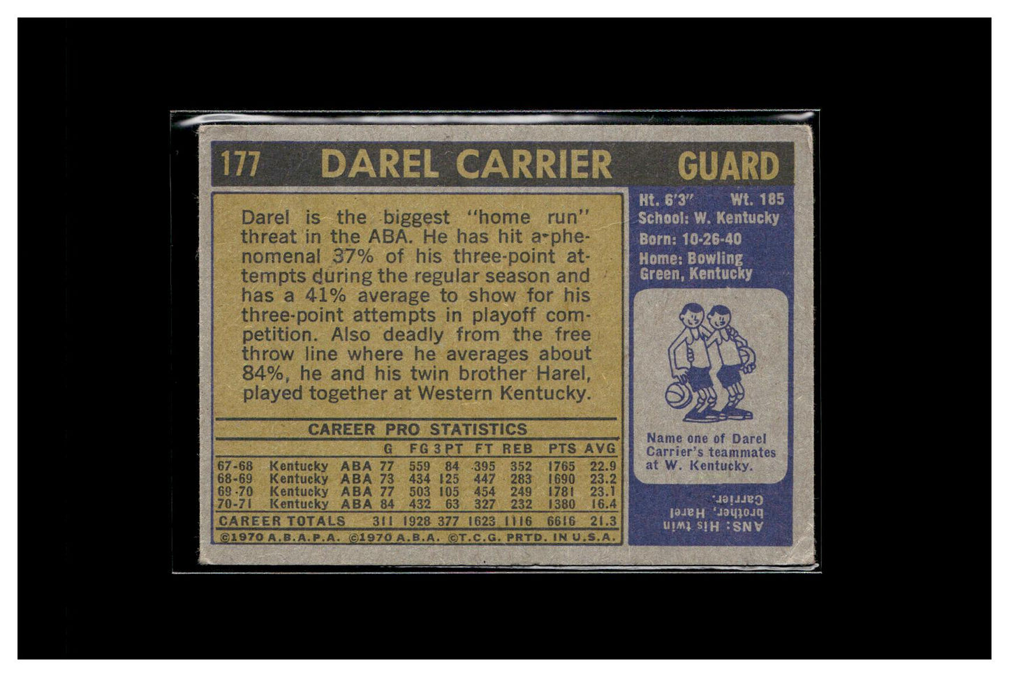 1971-72 Topps #177 Darel Carrier