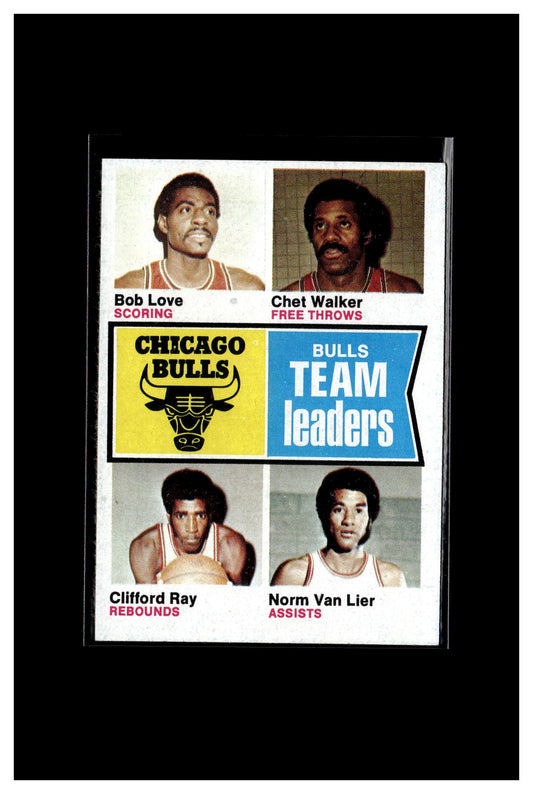 1974-75 Topps #84 Chicago Bulls Team Leaders (Bob Love / Chet Walker / Clifford Ray / Norm Van Lier)