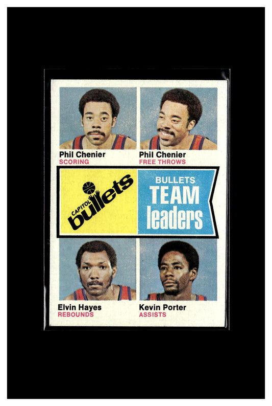 1974-75 Topps #98 Capitol Bullets Team Leaders (Phil Chenier / Elvin Hayes / Kevin Porter)