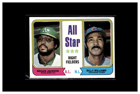 1974 Topps #338 All-Star Right Fielders (Reggie Jackson / Billy Williams)